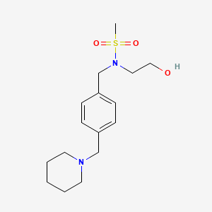 molecular formula C16H26N2O3S B7094831 N-(2-hydroxyethyl)-N-[[4-(piperidin-1-ylmethyl)phenyl]methyl]methanesulfonamide 