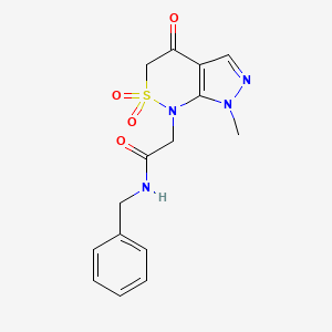 molecular formula C15H16N4O4S B7094880 N-benzyl-2-(7-methyl-2,2,4-trioxopyrazolo[3,4-c]thiazin-1-yl)acetamide 