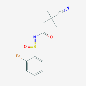 molecular formula C13H15BrN2O2S B7094922 N-[(2-bromophenyl)-methyl-oxo-lambda6-sulfanylidene]-3-cyano-3-methylbutanamide 