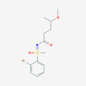 molecular formula C13H18BrNO3S B7094926 N-[(2-bromophenyl)-methyl-oxo-lambda6-sulfanylidene]-4-methoxypentanamide 