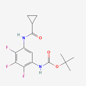 molecular formula C15H17F3N2O3 B7094941 tert-butyl N-[5-(cyclopropanecarbonylamino)-2,3,4-trifluorophenyl]carbamate 