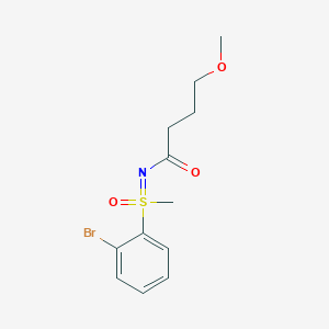 molecular formula C12H16BrNO3S B7094948 N-[(2-bromophenyl)-methyl-oxo-lambda6-sulfanylidene]-4-methoxybutanamide 