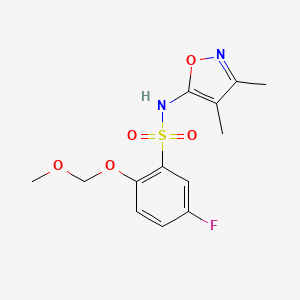 molecular formula C13H15FN2O5S B7095027 N-(3,4-dimethyl-1,2-oxazol-5-yl)-5-fluoro-2-(methoxymethoxy)benzenesulfonamide 