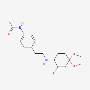 molecular formula C18H25FN2O3 B7095037 N-[4-[2-[(7-fluoro-1,4-dioxaspiro[4.5]decan-8-yl)amino]ethyl]phenyl]acetamide 