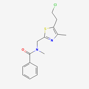 molecular formula C15H17ClN2OS B7095147 N-[[5-(2-chloroethyl)-4-methyl-1,3-thiazol-2-yl]methyl]-N-methylbenzamide 