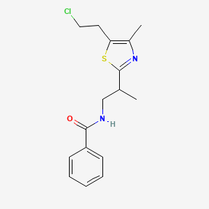 molecular formula C16H19ClN2OS B7095151 N-[2-[5-(2-chloroethyl)-4-methyl-1,3-thiazol-2-yl]propyl]benzamide 