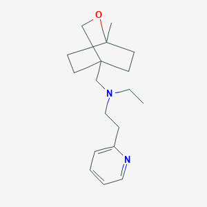 molecular formula C18H28N2O B7095185 N-ethyl-N-[(1-methyl-2-oxabicyclo[2.2.2]octan-4-yl)methyl]-2-pyridin-2-ylethanamine 