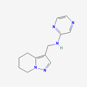 molecular formula C12H15N5 B7095193 N-(4,5,6,7-tetrahydropyrazolo[1,5-a]pyridin-3-ylmethyl)pyrazin-2-amine 