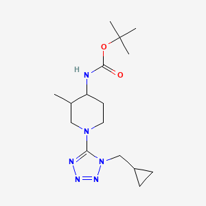 molecular formula C16H28N6O2 B7095226 tert-butyl N-[1-[1-(cyclopropylmethyl)tetrazol-5-yl]-3-methylpiperidin-4-yl]carbamate 