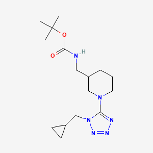 molecular formula C16H28N6O2 B7095254 tert-butyl N-[[1-[1-(cyclopropylmethyl)tetrazol-5-yl]piperidin-3-yl]methyl]carbamate 