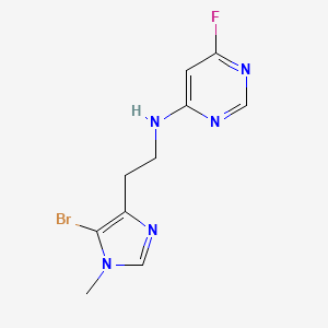 molecular formula C10H11BrFN5 B7095269 N-[2-(5-bromo-1-methylimidazol-4-yl)ethyl]-6-fluoropyrimidin-4-amine 
