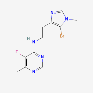 molecular formula C12H15BrFN5 B7095284 N-[2-(5-bromo-1-methylimidazol-4-yl)ethyl]-6-ethyl-5-fluoropyrimidin-4-amine 
