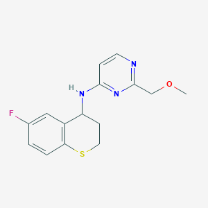 molecular formula C15H16FN3OS B7095406 N-(6-fluoro-3,4-dihydro-2H-thiochromen-4-yl)-2-(methoxymethyl)pyrimidin-4-amine 