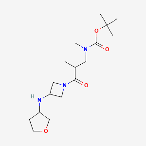 molecular formula C17H31N3O4 B7095461 tert-butyl N-methyl-N-[2-methyl-3-oxo-3-[3-(oxolan-3-ylamino)azetidin-1-yl]propyl]carbamate 