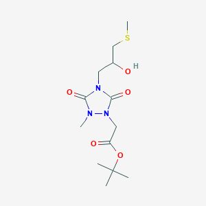 molecular formula C13H23N3O5S B7095476 Tert-butyl 2-[4-(2-hydroxy-3-methylsulfanylpropyl)-2-methyl-3,5-dioxo-1,2,4-triazolidin-1-yl]acetate 