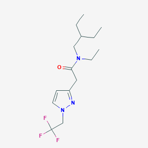 molecular formula C15H24F3N3O B7095654 N-ethyl-N-(2-ethylbutyl)-2-[1-(2,2,2-trifluoroethyl)pyrazol-3-yl]acetamide 