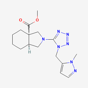 molecular formula C16H23N7O2 B7095791 methyl (3aS,7aS)-2-[1-[(2-methylpyrazol-3-yl)methyl]tetrazol-5-yl]-3,4,5,6,7,7a-hexahydro-1H-isoindole-3a-carboxylate 