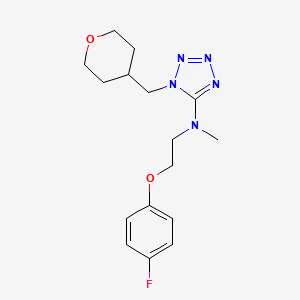 molecular formula C16H22FN5O2 B7095794 N-[2-(4-fluorophenoxy)ethyl]-N-methyl-1-(oxan-4-ylmethyl)tetrazol-5-amine 
