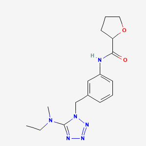 molecular formula C16H22N6O2 B7095858 N-[3-[[5-[ethyl(methyl)amino]tetrazol-1-yl]methyl]phenyl]oxolane-2-carboxamide 