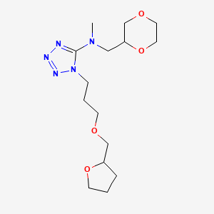 molecular formula C15H27N5O4 B7095872 N-(1,4-dioxan-2-ylmethyl)-N-methyl-1-[3-(oxolan-2-ylmethoxy)propyl]tetrazol-5-amine 