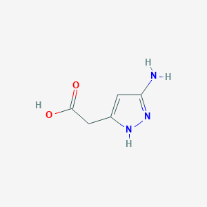 molecular formula C5H7N3O2 B070959 5-Amino-1H-pyrazole-3-acetic acid CAS No. 174891-10-2