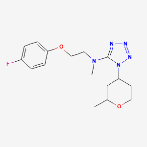 molecular formula C16H22FN5O2 B7096015 N-[2-(4-fluorophenoxy)ethyl]-N-methyl-1-(2-methyloxan-4-yl)tetrazol-5-amine 