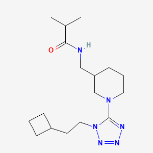 molecular formula C17H30N6O B7096022 N-[[1-[1-(2-cyclobutylethyl)tetrazol-5-yl]piperidin-3-yl]methyl]-2-methylpropanamide 