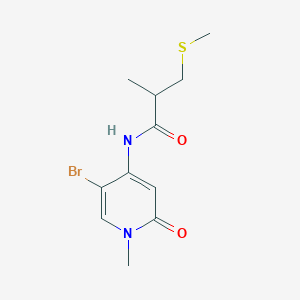 molecular formula C11H15BrN2O2S B7096537 N-(5-bromo-1-methyl-2-oxopyridin-4-yl)-2-methyl-3-methylsulfanylpropanamide 