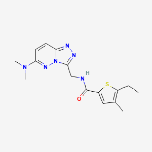 molecular formula C16H20N6OS B7096581 N-[[6-(dimethylamino)-[1,2,4]triazolo[4,3-b]pyridazin-3-yl]methyl]-5-ethyl-4-methylthiophene-2-carboxamide 