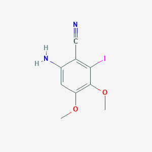 molecular formula C9H9IN2O2 B070966 6-Amino-2-iodo-3,4-dimethoxybenzonitrile CAS No. 192869-24-2