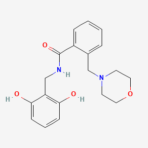molecular formula C19H22N2O4 B7096629 N-[(2,6-dihydroxyphenyl)methyl]-2-(morpholin-4-ylmethyl)benzamide 