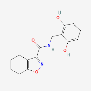 molecular formula C15H16N2O4 B7096636 N-[(2,6-dihydroxyphenyl)methyl]-4,5,6,7-tetrahydro-1,2-benzoxazole-3-carboxamide 