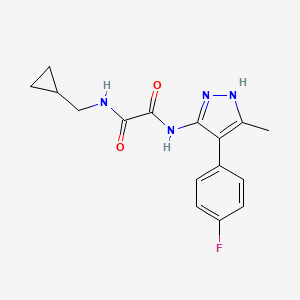 molecular formula C16H17FN4O2 B7096715 N-(cyclopropylmethyl)-N'-[4-(4-fluorophenyl)-5-methyl-1H-pyrazol-3-yl]oxamide 