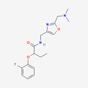 molecular formula C17H22FN3O3 B7096801 N-[[2-[(dimethylamino)methyl]-1,3-oxazol-4-yl]methyl]-2-(2-fluorophenoxy)butanamide 