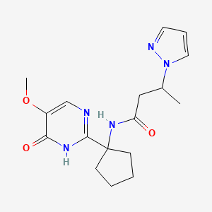 molecular formula C17H23N5O3 B7096884 N-[1-(5-methoxy-6-oxo-1H-pyrimidin-2-yl)cyclopentyl]-3-pyrazol-1-ylbutanamide 