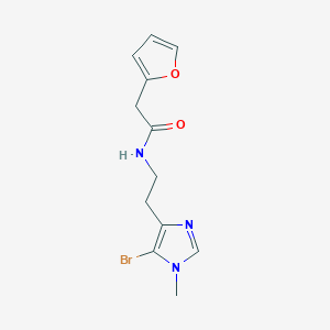 molecular formula C12H14BrN3O2 B7096956 N-[2-(5-bromo-1-methylimidazol-4-yl)ethyl]-2-(furan-2-yl)acetamide 