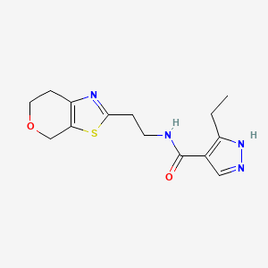 molecular formula C14H18N4O2S B7097029 N-[2-(6,7-dihydro-4H-pyrano[4,3-d][1,3]thiazol-2-yl)ethyl]-5-ethyl-1H-pyrazole-4-carboxamide 