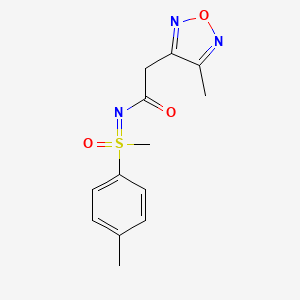 molecular formula C13H15N3O3S B7097041 N-[methyl-(4-methylphenyl)-oxo-lambda6-sulfanylidene]-2-(4-methyl-1,2,5-oxadiazol-3-yl)acetamide 