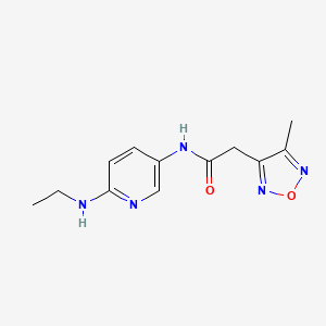 molecular formula C12H15N5O2 B7097060 N-[6-(ethylamino)pyridin-3-yl]-2-(4-methyl-1,2,5-oxadiazol-3-yl)acetamide 