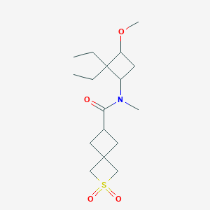 molecular formula C17H29NO4S B7097096 N-(2,2-diethyl-3-methoxycyclobutyl)-N-methyl-2,2-dioxo-2lambda6-thiaspiro[3.3]heptane-6-carboxamide 