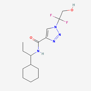 molecular formula C14H22F2N4O2 B7097121 N-(1-cyclohexylpropyl)-1-(1,1-difluoro-2-hydroxyethyl)triazole-4-carboxamide 