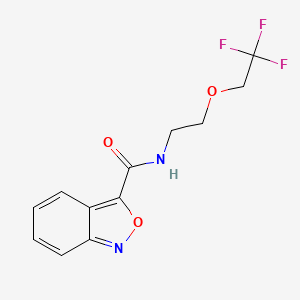 molecular formula C12H11F3N2O3 B7097141 N-[2-(2,2,2-trifluoroethoxy)ethyl]-2,1-benzoxazole-3-carboxamide 