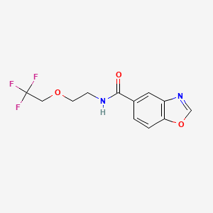 molecular formula C12H11F3N2O3 B7097149 N-[2-(2,2,2-trifluoroethoxy)ethyl]-1,3-benzoxazole-5-carboxamide 