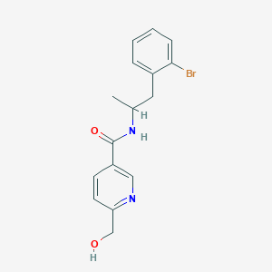 molecular formula C16H17BrN2O2 B7097156 N-[1-(2-bromophenyl)propan-2-yl]-6-(hydroxymethyl)pyridine-3-carboxamide 