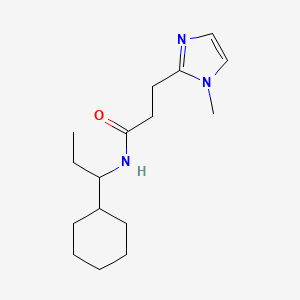 molecular formula C16H27N3O B7097284 N-(1-cyclohexylpropyl)-3-(1-methylimidazol-2-yl)propanamide 