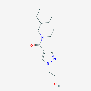 molecular formula C14H25N3O2 B7097301 N-ethyl-N-(2-ethylbutyl)-1-(2-hydroxyethyl)pyrazole-4-carboxamide 