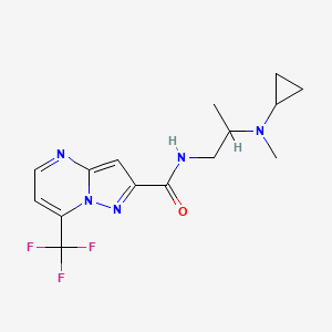 molecular formula C15H18F3N5O B7097353 N-[2-[cyclopropyl(methyl)amino]propyl]-7-(trifluoromethyl)pyrazolo[1,5-a]pyrimidine-2-carboxamide 