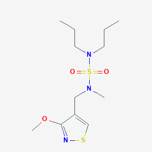 molecular formula C12H23N3O3S2 B7097416 N-[(3-methoxy-1,2-thiazol-4-yl)methyl-methylsulfamoyl]-N-propylpropan-1-amine 