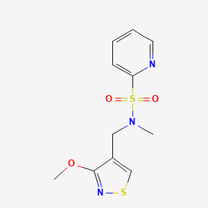 molecular formula C11H13N3O3S2 B7097423 N-[(3-methoxy-1,2-thiazol-4-yl)methyl]-N-methylpyridine-2-sulfonamide 