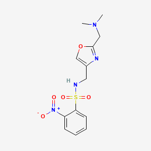 molecular formula C13H16N4O5S B7097424 N-[[2-[(dimethylamino)methyl]-1,3-oxazol-4-yl]methyl]-2-nitrobenzenesulfonamide 